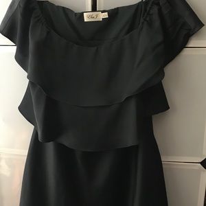 Womens Ruffle Off-The-Shoulder Dress